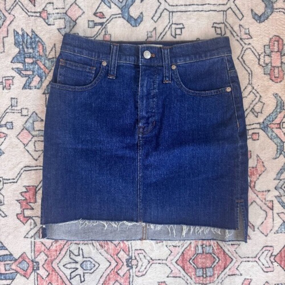 Madewell Stretch Denim Straight Mini Skirt - size 26
